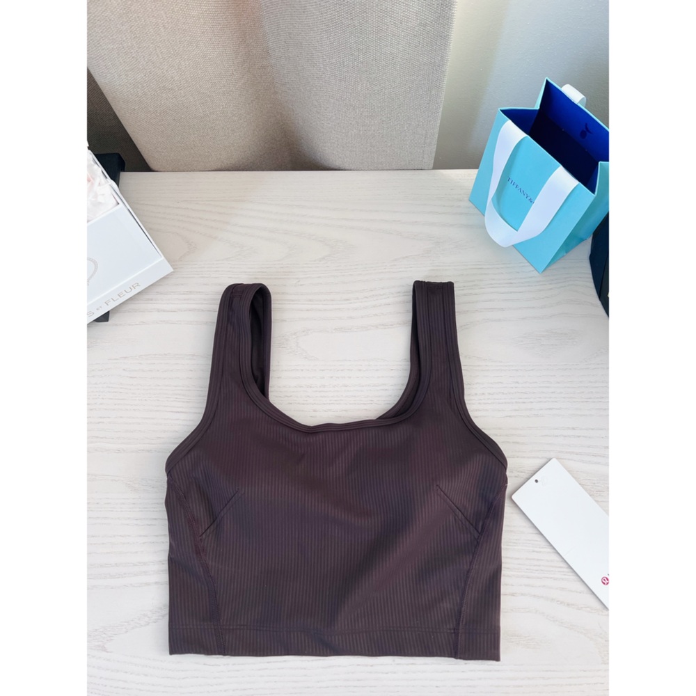 SET Lululemon Wunder Train Ribbed Espresso Size 4 - Picture 2 of 7